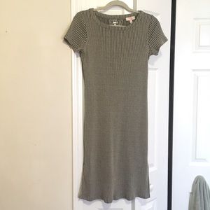 Grey Gianni Beni rib knit midi dress XS